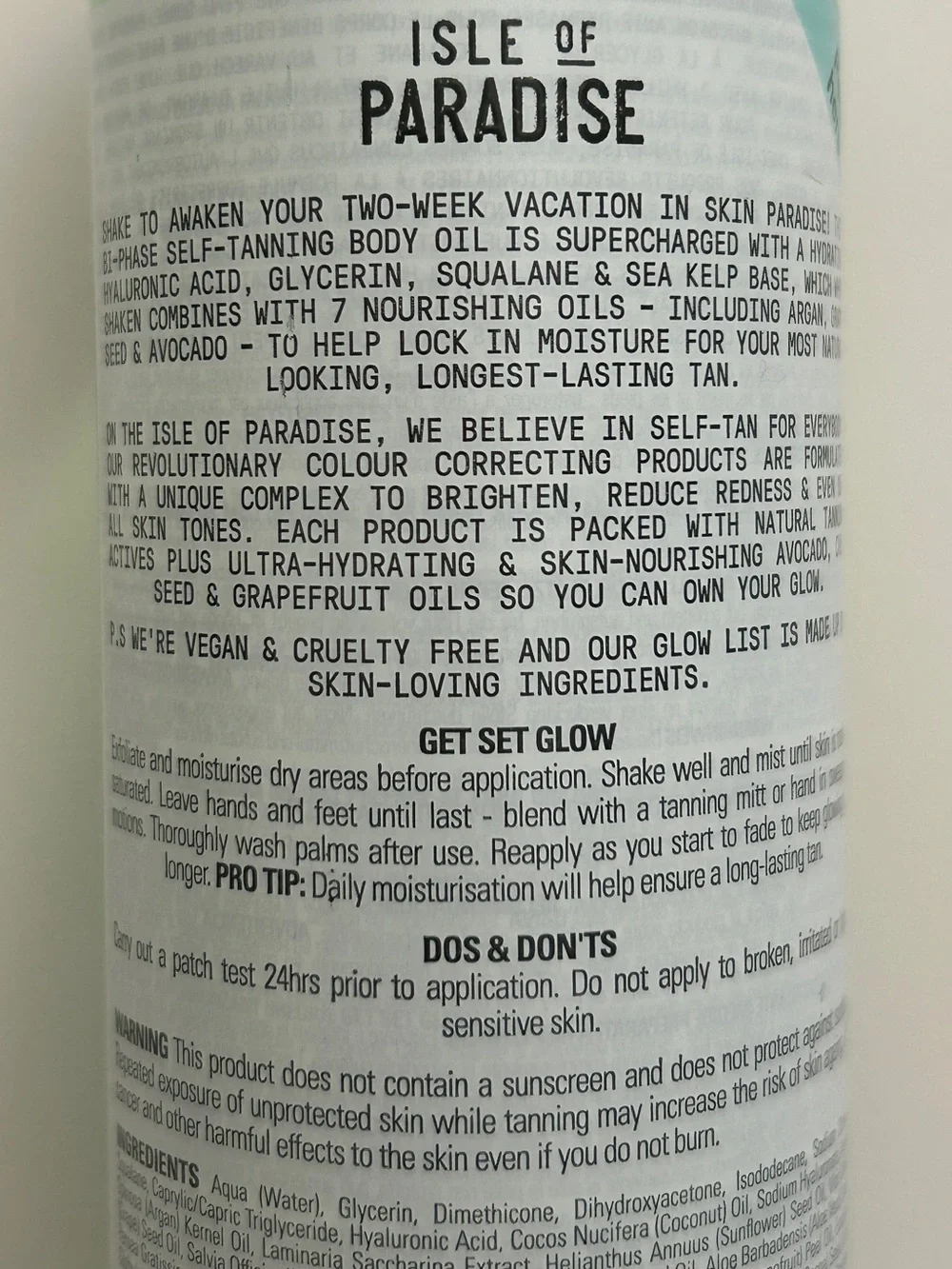Isle of Paradise Medium Self-Tanning Oil Mist -Medium